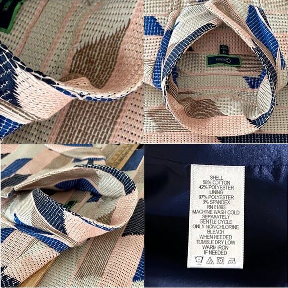 C. Wonder Christian Siriano Geometric Embroidered Knee Length Blazer Coat Jacket - Picture 11 of 12